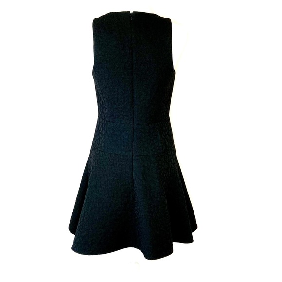 Tibi black dress leopard 6 fit n flare 6 - Picture 3 of 5